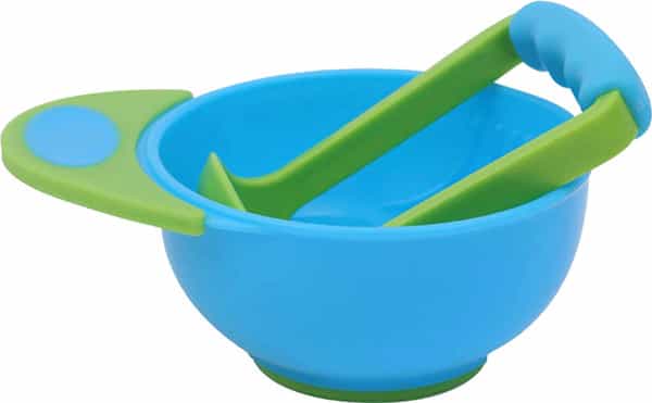 Luvlap Baby Food Grinding Cum Feeding Bowl Portable Masher Serving Bowl For - Green & Blue