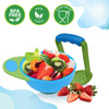 Luvlap Baby Food Grinding Cum Feeding Bowl Portable Masher Serving Bowl For - Green & Blue