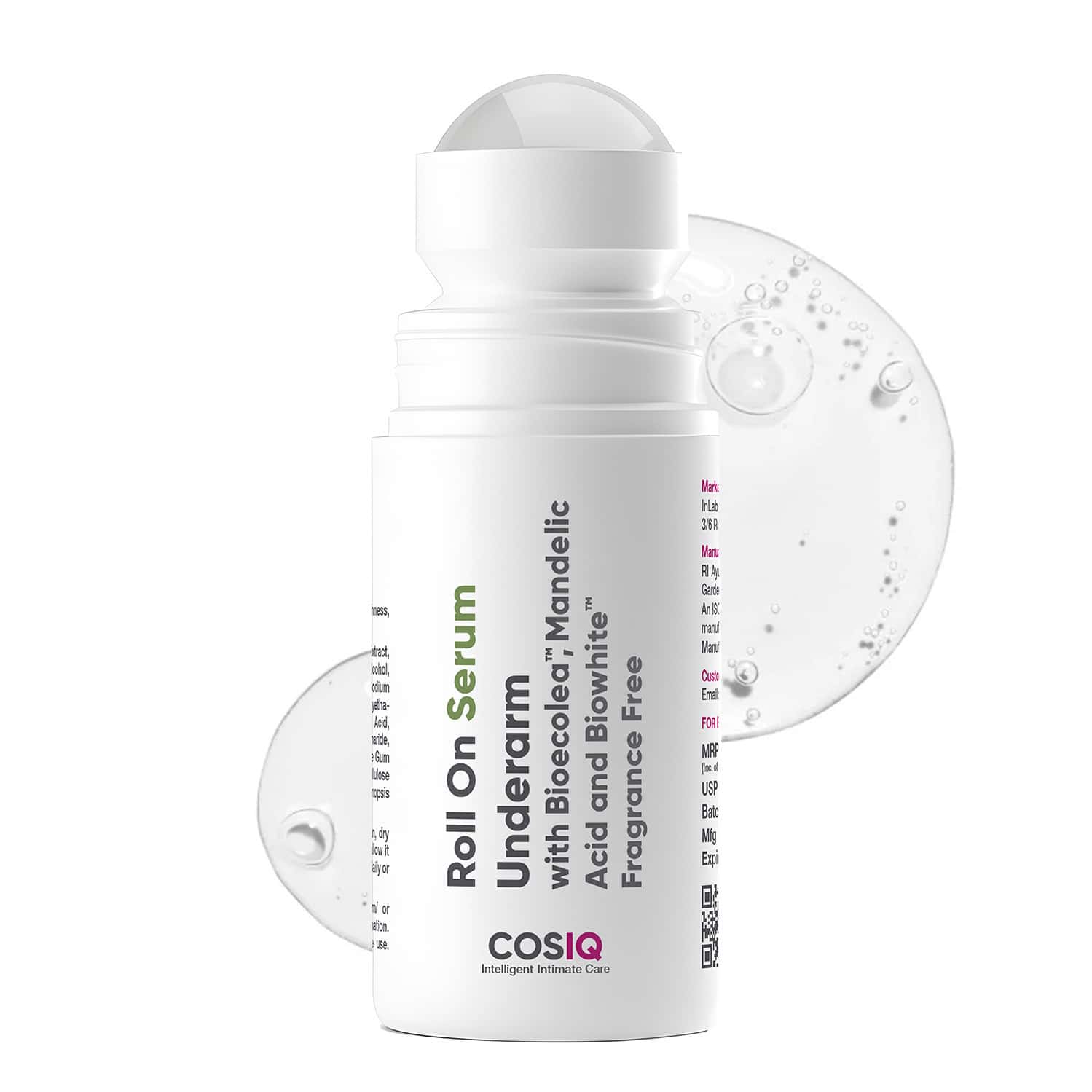 Cos-iq Brightening Underarm Roll-on Serum - With Bioecolea | Mandelic Acid & Bio White | 40ml