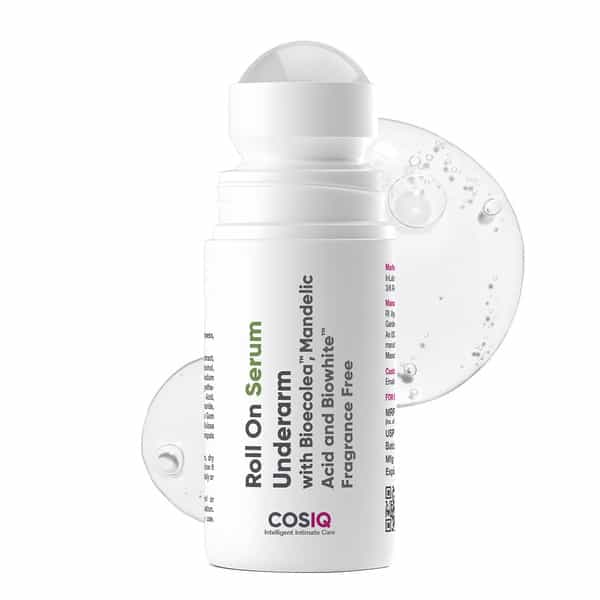 Cos-Iq Brightening Underarm Roll-On Serum - With Bioecolea | Mandelic Acid & Bio White | 40Ml