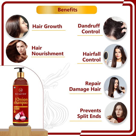 Newish Red Onion Shampoo For Hair Growth And Hairfall Control 200 Ml