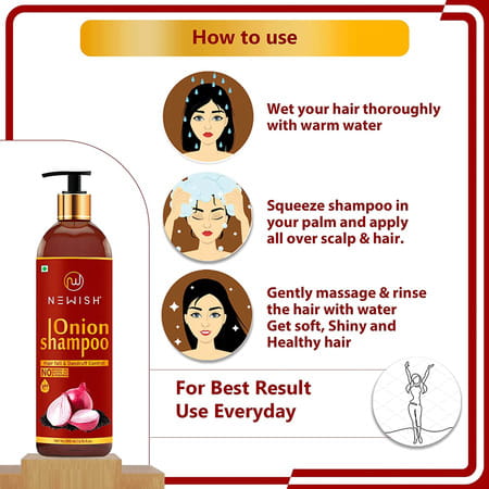Newish Red Onion Shampoo For Hair Growth And Hairfall Control 200 Ml