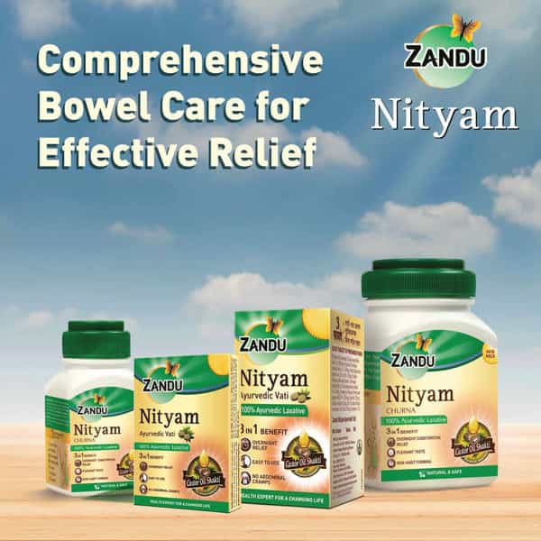 Zandu Nityam 30 Tablets Pack Of 1 | Ayurvedic Laxative | Overnight Relief From Constipation