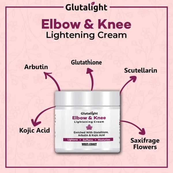 Glutalight Elbow & Knee Lightening Cream With Glutathione Arbutin & Kojic Acid - 50Gm