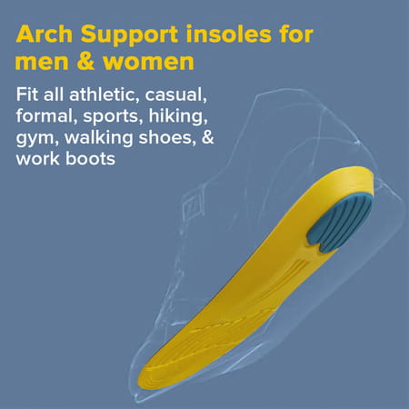Dr Foot Gel Insoles Pair | All Day Comfort Shoe Inserts With Dual Gel Technology - 1 Pair (Unisex)