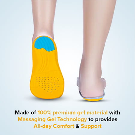 Dr Foot Gel Insoles Pair | All Day Comfort Shoe Inserts With Dual Gel Technology - 1 Pair (Unisex)