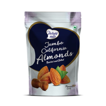 Delight Nuts Jumbo California Almonds Roasted And Salted 150gm