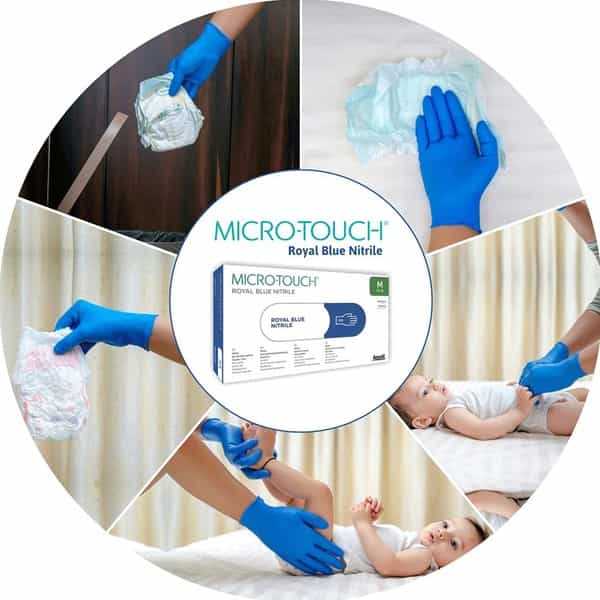 Ansell Micro Touch Royal Blue Nitrile Examination Glove Pack Of 100 - Small