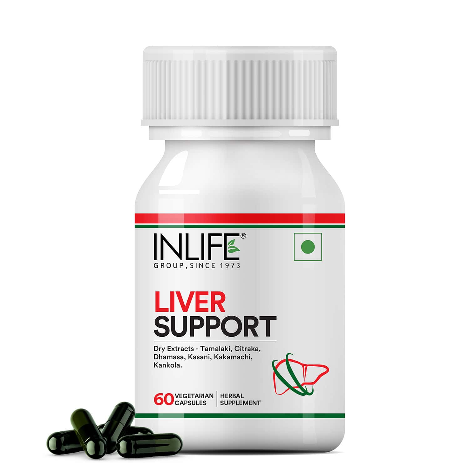 Inlife Liver Care/cleanse Support Active Formula & Detoxifier Ayurvedic Herbs 500 Mg - 60 Veg Caps