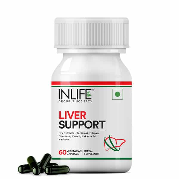 Inlife Liver Care/Cleanse Support Active Formula & Detoxifier Ayurvedic Herbs 500 Mg - 60 Veg Caps