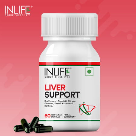 Inlife Liver Care/Cleanse Support Active Formula & Detoxifier Ayurvedic Herbs 500 Mg - 60 Veg Caps