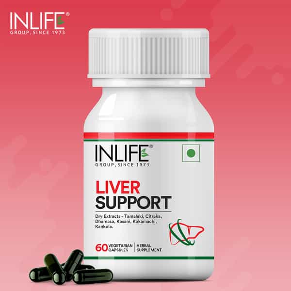 Inlife Liver Care/Cleanse Support Active Formula & Detoxifier Ayurvedic Herbs 500 Mg - 60 Veg Caps