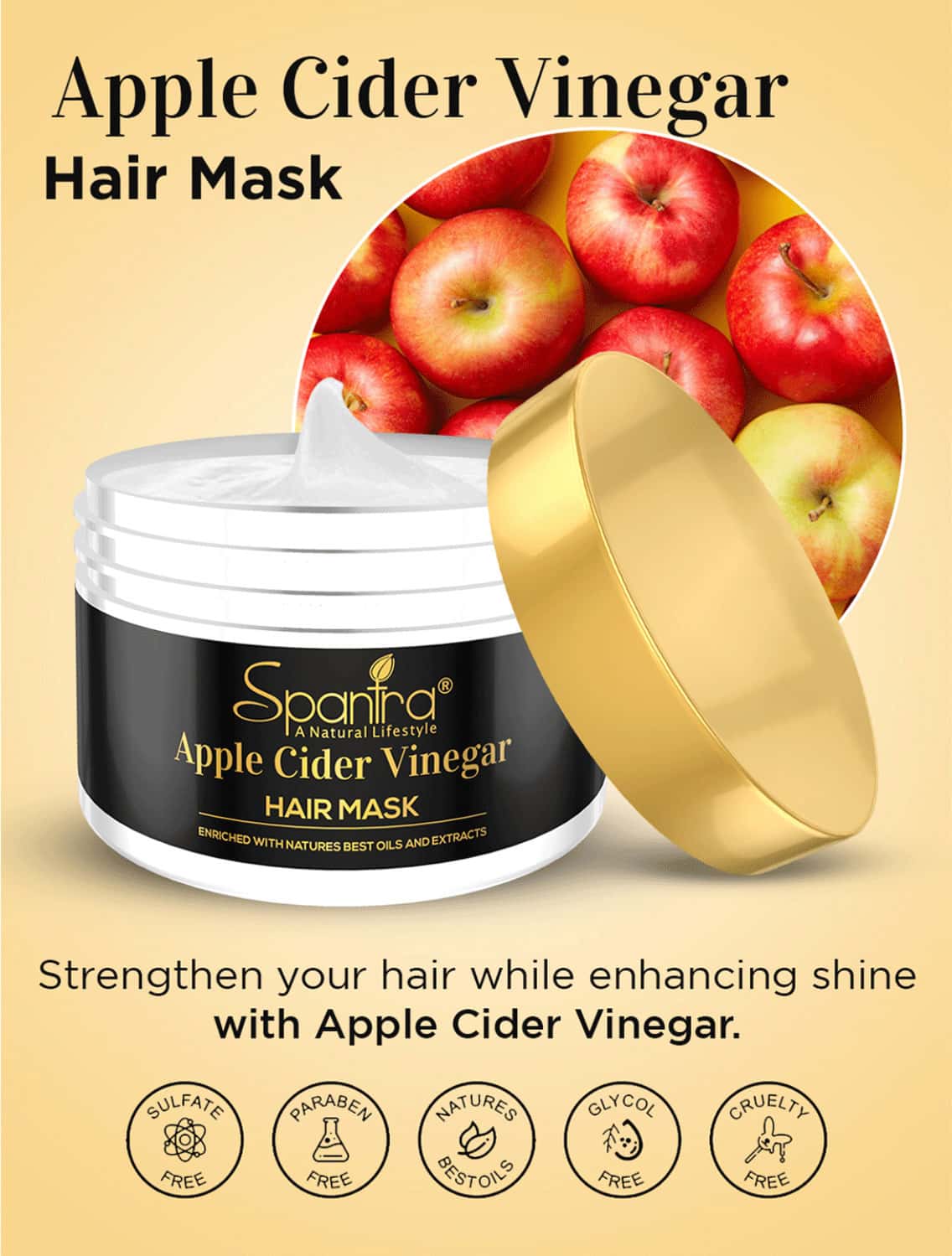 Buy SPANTRA APPLE CIDER VINEGAR HAIR MASK 250GM Online & Get Upto 60