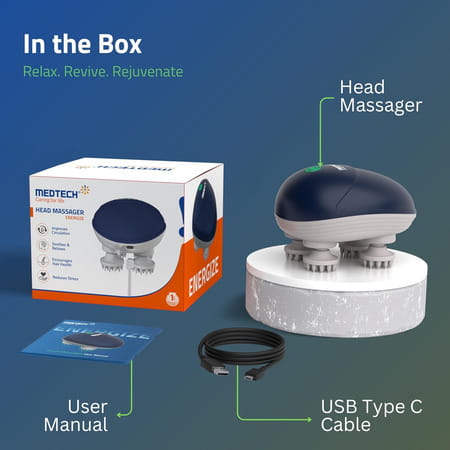 Medtech® Energize Electric Head Massager For Hair Growth, Muscle Relaxation & Stress Relief