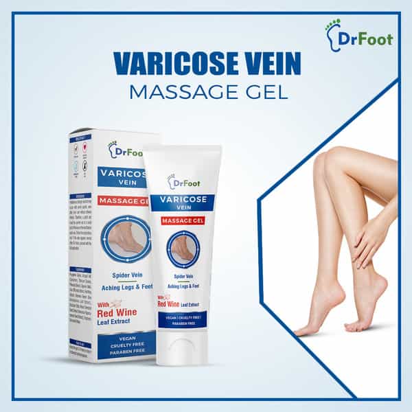Dr Foot Varicose Vein Massage Gel | Treat Varicose Veins | Reduce Cramps | Itching & Swelling - 50Gm