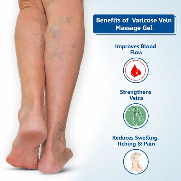 Dr Foot Varicose Vein Massage Gel | Treat Varicose Veins | Reduce Cramps | Itching & Swelling - 50Gm