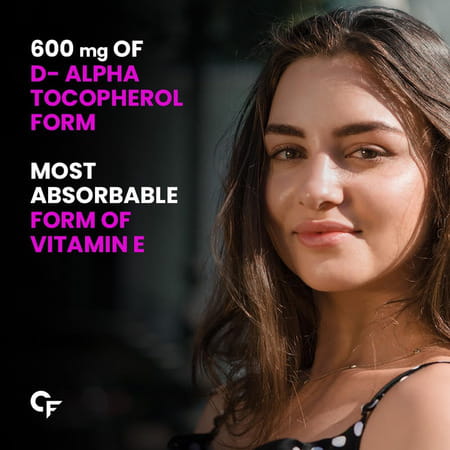 Carbamide Forte Vitamin E 600mg For Face Hair 100% Natural Vitamin E-60 Capsules