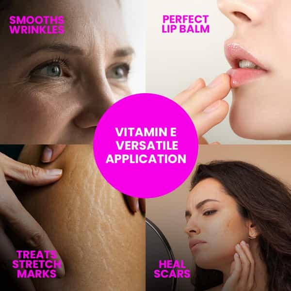 Carbamide Forte Vitamin E 600Mg For Face Hair 100% Natural Vitamin E-60 Capsules
