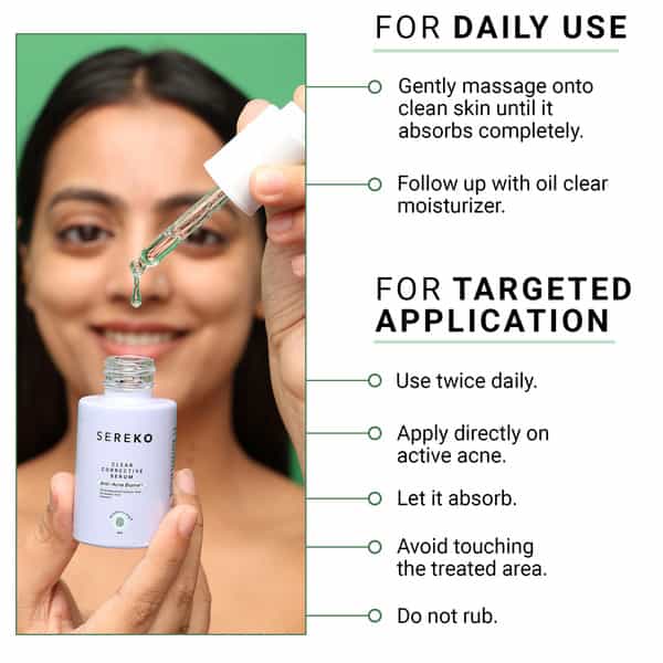 Sereko Clear Corrective Serum With 2% Salicylic Acid Bha For Active Acne Reducing Sebum 30 Ml