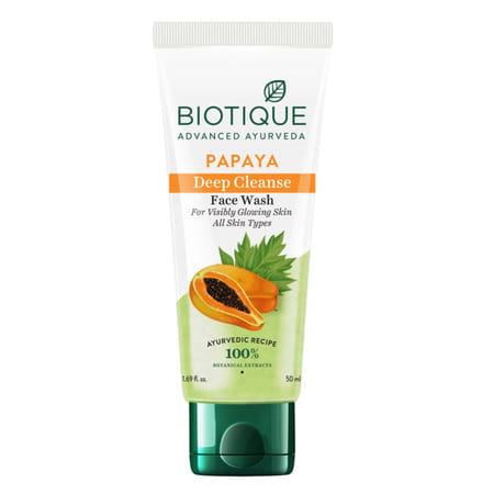 Biotique Advanced Ayurveda Papaya Deep Cleanse Face Wash For Visibly Glowing Skin - 50ml