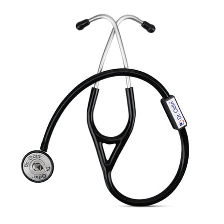 Dr. Odin Premium Stethoscope With Brass Chest Piece Compact | Durable | And Latex Free | Black