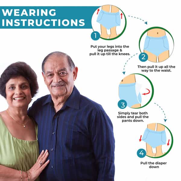 Careage Premium Adult Diaper Pants | Unisex | Waist Size (27-53 Inches) - L (10 Pieces)