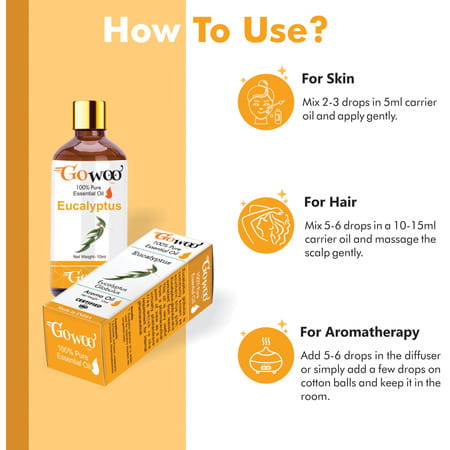 Pack Of 6 Essential Oils - Eucalyptus | Lemongrass | Lavender | Peppermint | Rosemary And Tea Tree