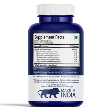Organic Mushroom Complex - 6-In-1 Advanced Formula | Immune Support