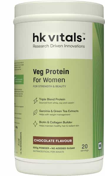 Hk Vitals Protein For Women (Chocolate | 500G) | Vegetarian Protein With Soy | Whey