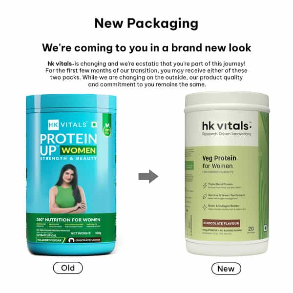 Hk Vitals Protein For Women (Chocolate | 500G) | Vegetarian Protein With Soy | Whey