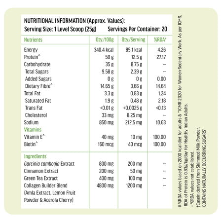 Hk Vitals Protein For Women (Chocolate | 500g) | Vegetarian Protein With Soy | Whey
