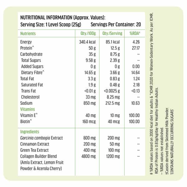 Hk Vitals Protein For Women (Chocolate | 500G) | Vegetarian Protein With Soy | Whey