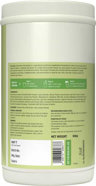 Hk Vitals Protein For Women (Chocolate | 500G) | Vegetarian Protein With Soy | Whey