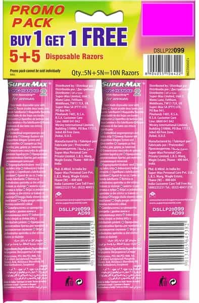 Supermax Long Handle Women Razors - 5 (Pack Of 2)