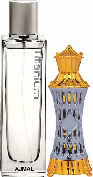 Ajmal Titanium Edp 100Ml Perfume For Men And Mizyaan Cp Oil Alcohol-Free Attar 14Ml For Unisex