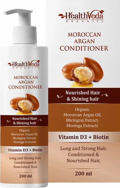 Health Veda Organics Moroccan Argan Conditioner For Long | Strong | Nourished & Shiny Hair (200 Ml)