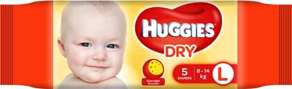 Huggies New Dry Large Size Diapers (5 Count)
