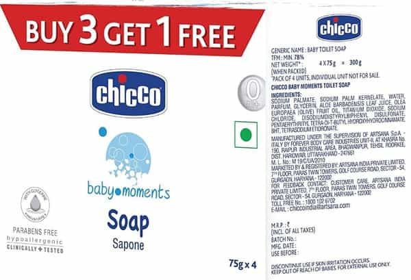 Chicco Baby Moments Soap (Buy 3 Get 1 Free) Box Of 300 G