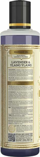 Khadi Natural Lavender & Ylang Ylang Massage Oil Paraben Mineral Oil Free 210 Ml