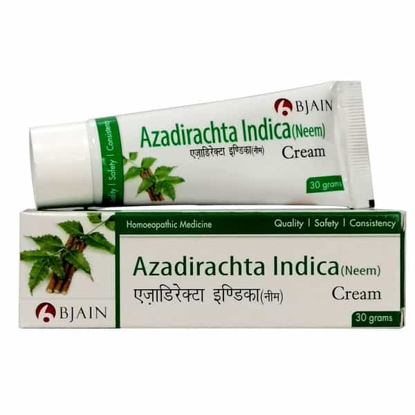 Bjain Azadirachta Indica (Neem) Cream | Herbal Skin Support For Acne . Pimples & Itching - 30Gm