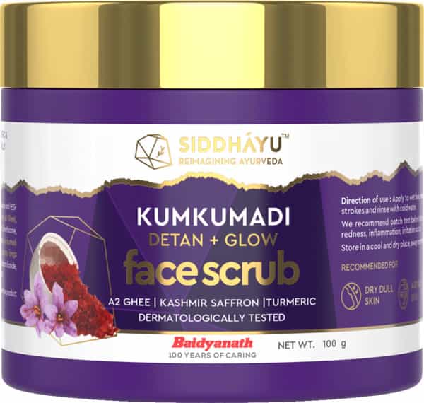 Siddhayu (From Baidyanath) Kumkumadi Detan Scrub Natural Scrub For Tan Removal & Blackheads 100Gm
