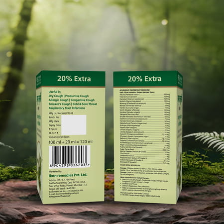 Amrut Tulsi Cough Syrup | For Cough And Throat Irritation | Alcohol Free |- 120 Ml (Pack Of 2)