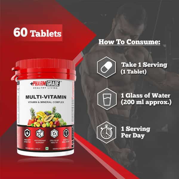 Pharmgrade Healthy Living Multivitamin 60Tabs Red Series
