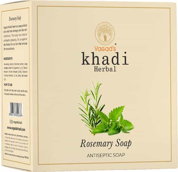 Vagad's Khadi Rosemary Soap 100Gm | Good For Skin Inflammation | Pack Of 3