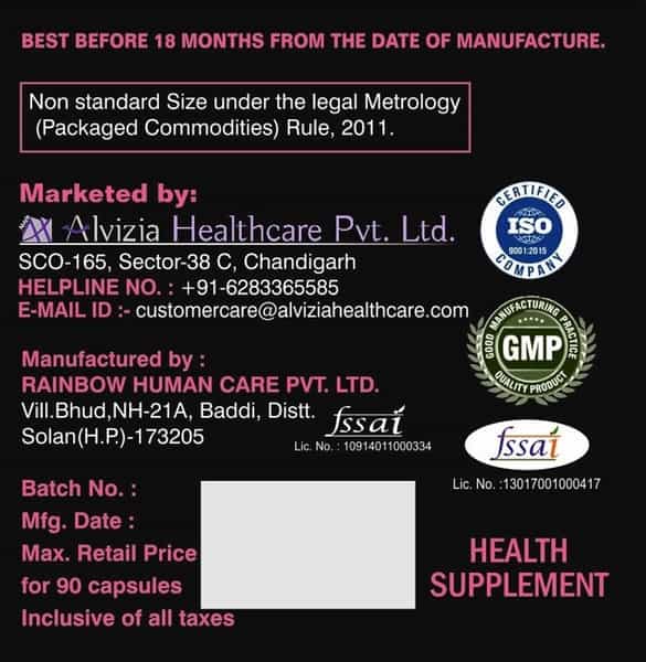 Alvizia Biotin 10000Mcg Skin Care Capsules Bottle Of 90