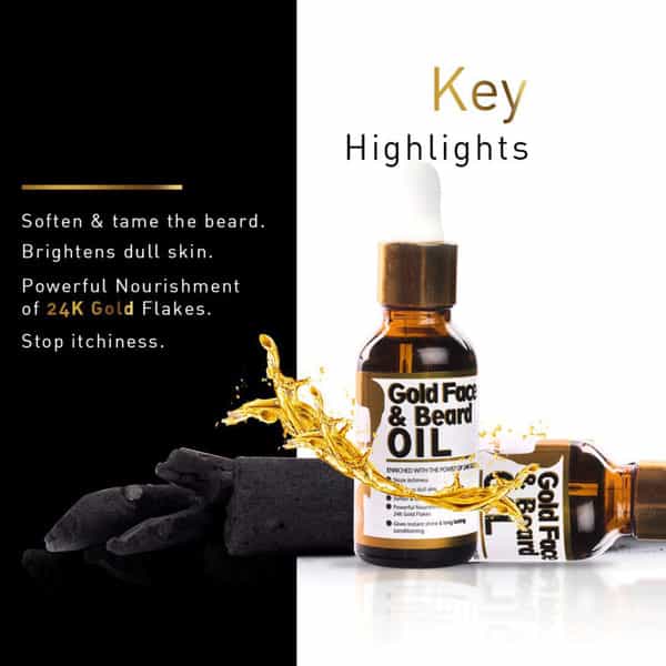 Qraa Men Gold Face And Beard Oil 30 Ml