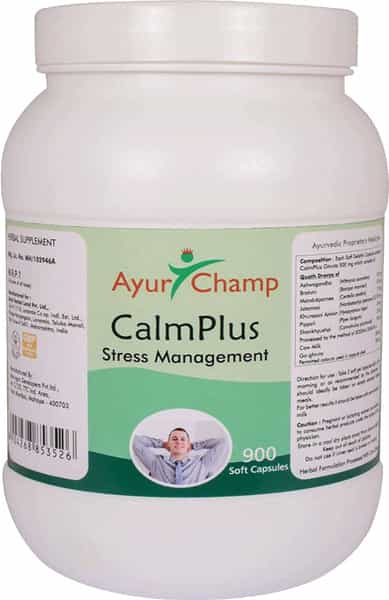 Ayur Champ Calmplus - 900 Capsules Pack Of 5