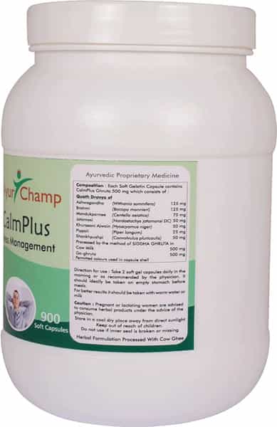 Ayur Champ Calmplus - 900 Capsules Pack Of 5