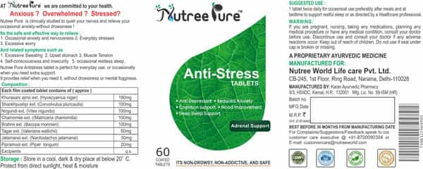 Nutree Pure Anti Stress Tab For Stress Relief Tablet 60