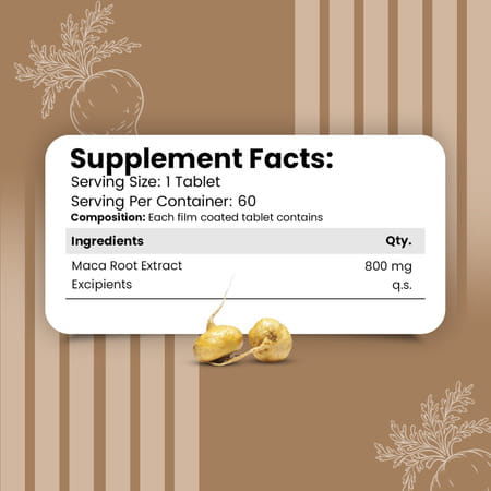 Nirvasa Maca Root Tablet | For Performance | Vigour & Vitality (60 Tablets)